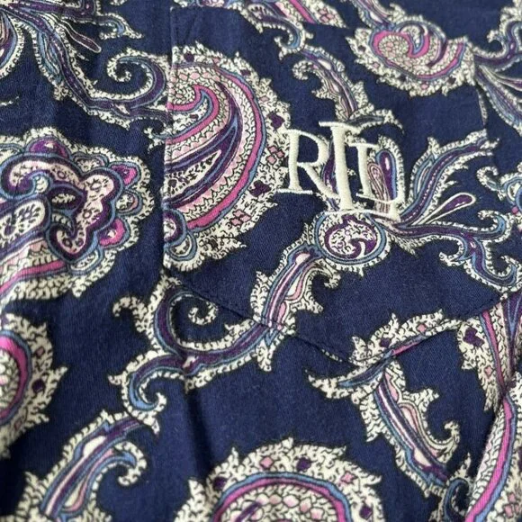 [M]Lauren Ralph Lauren Paisley Print Purple Pajama Set - Picture 3 of 8